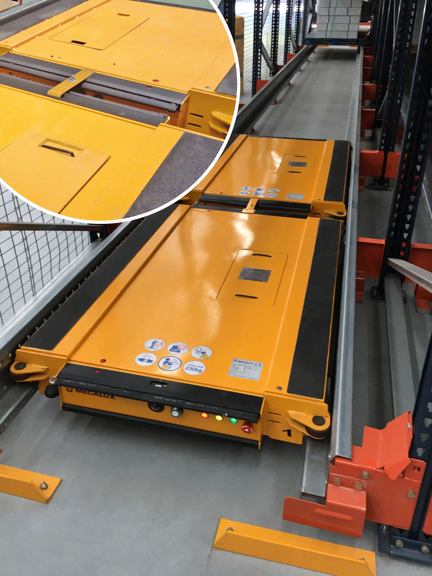 Los carros semiautomáticos incluyen la función de rescate, que permite recuperar el Pallet Shuttle en caso de avería