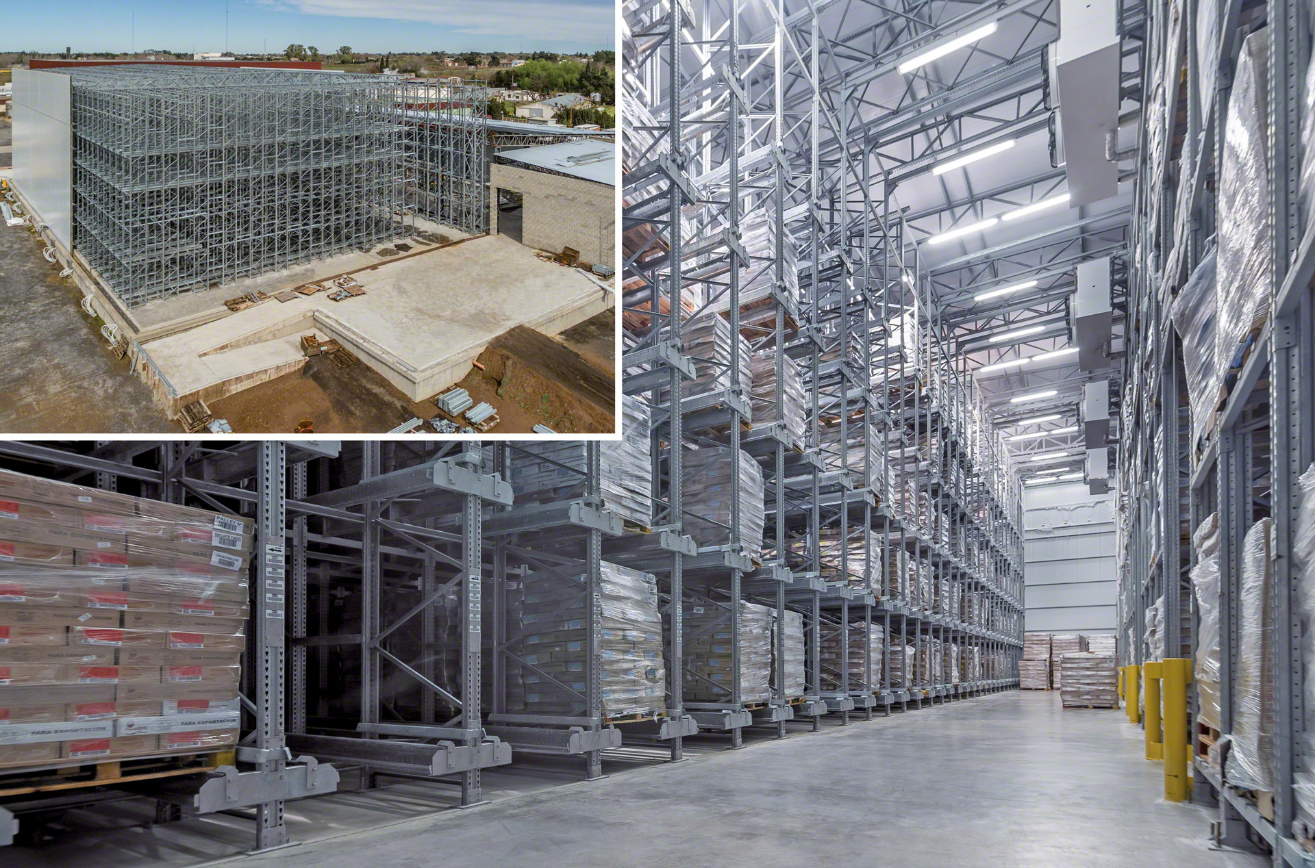 Una solución habitual para empresas de alimentación refrigerada es integrar el carro eléctrico en un almacén autoportante