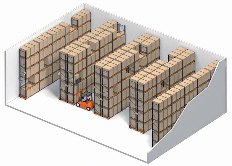 Sistema de almacenaje selectivo con acceso directo a cada pallet.