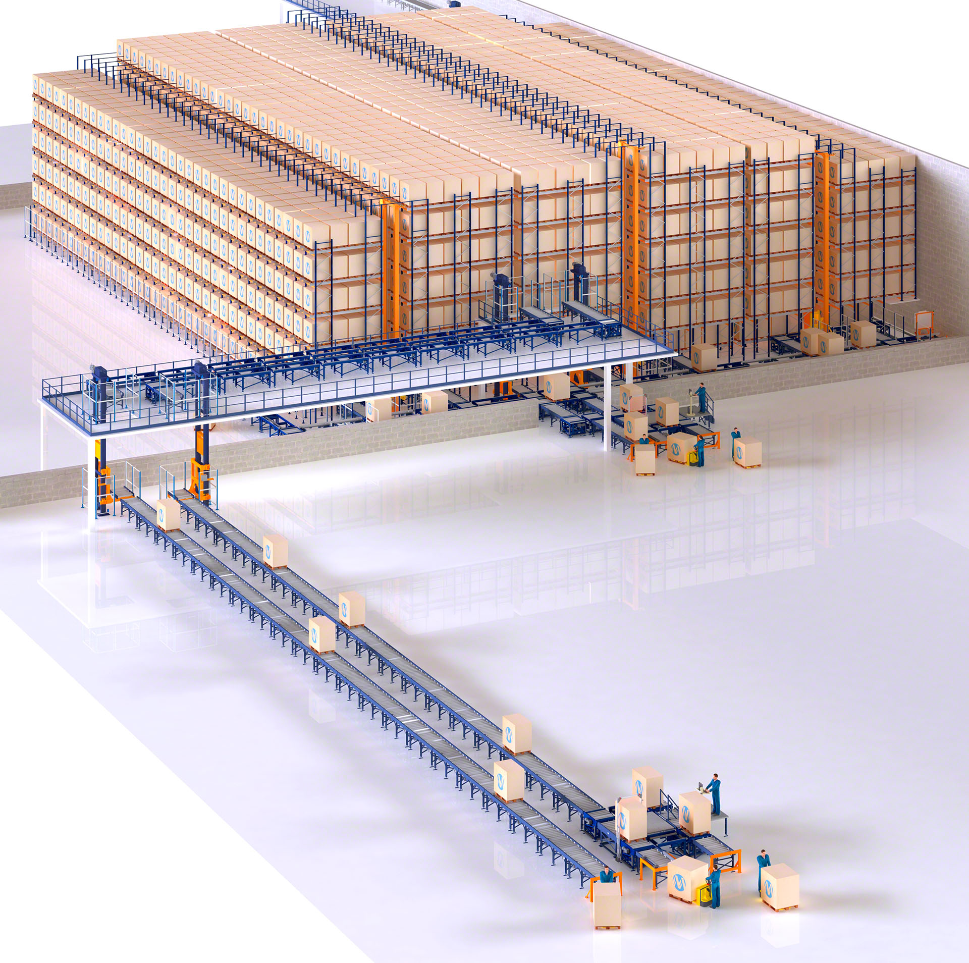 El sistema Pallet Shuttle automático se puede adaptar a bodegas de poca altura