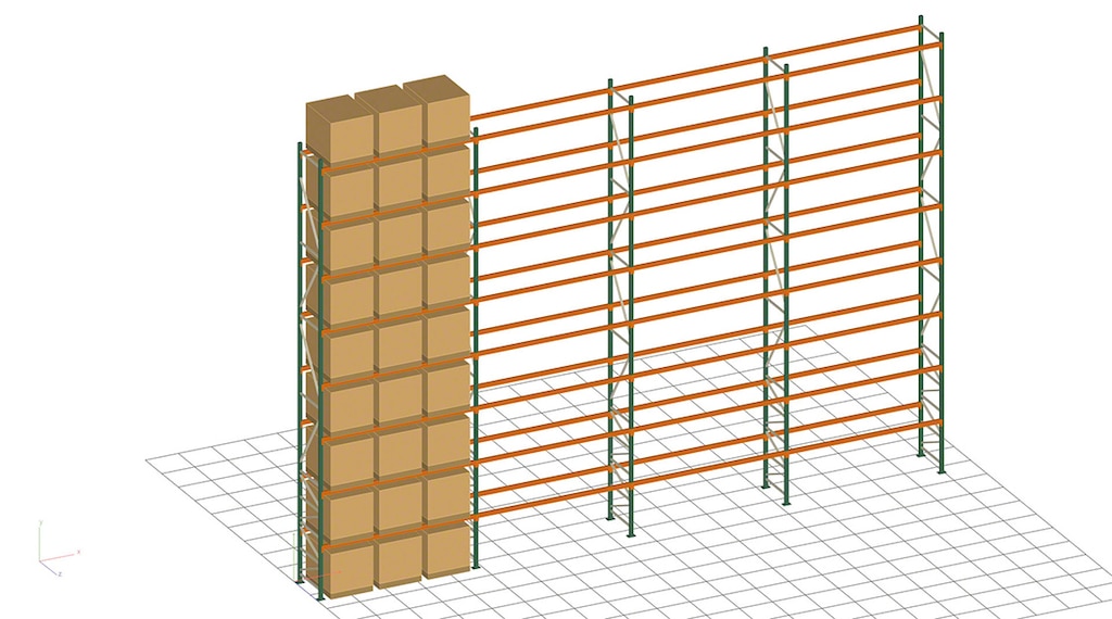 Representación del rack con la solución aplicada