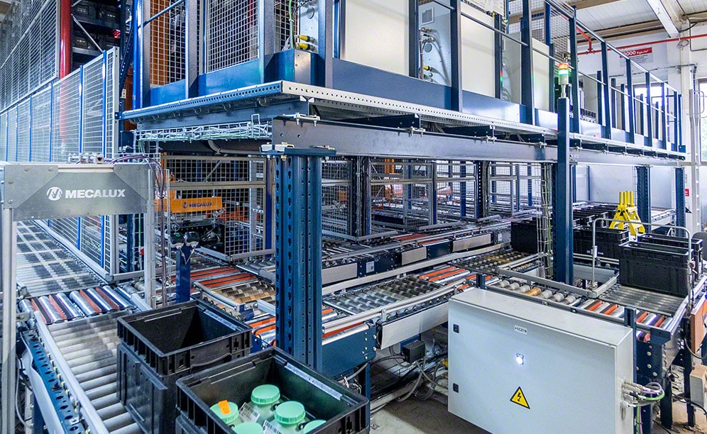 Bodega automática de Schaeffler Iberia conectado con producción