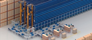 Bodega automática de cajas y racks selectivos de COVAP en Francia
